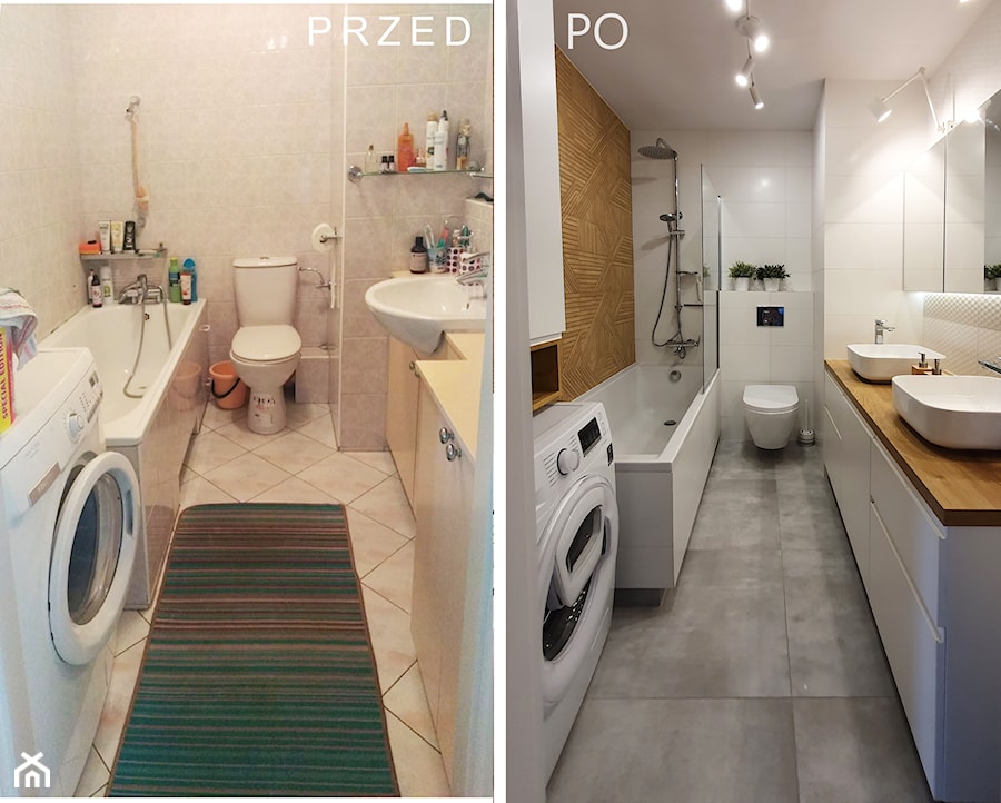 duża łazienka 2 umywalki - zdjęcie od Decostory projekty wnętrz, konsultacje oraz szybkie metamorfozy