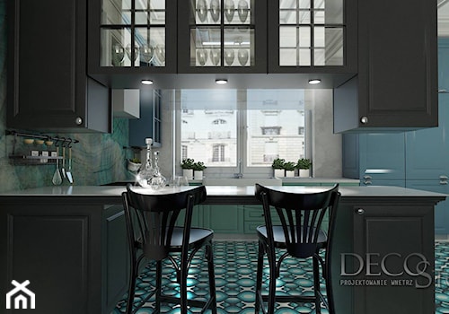 Dom zielono niebieski - Kuchnia, styl glamour - zdjęcie od Decostory projekty wnętrz, konsultacje oraz szybkie metamorfozy