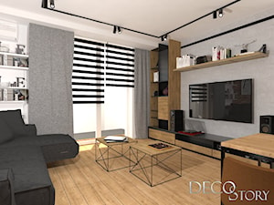 Męskie mieszkanie - Salon, styl nowoczesny - zdjęcie od Decostory projekty wnętrz, konsultacje oraz szybkie metamorfozy