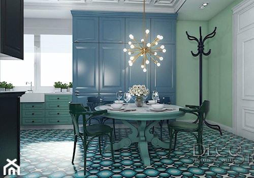 Dom zielono niebieski - Jadalnia, styl tradycyjny - zdjęcie od Decostory projekty wnętrz, konsultacje oraz szybkie metamorfozy