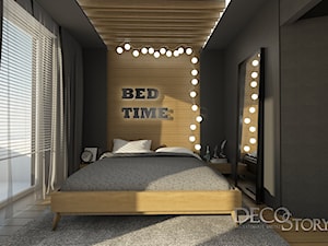 Sypialnia w dębie i graficie - zdjęcie od Decostory projekty wnętrz, konsultacje oraz szybkie metamorfozy