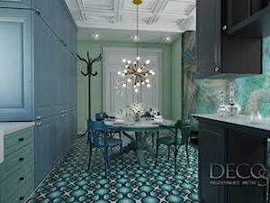 Dom zielono niebieski - Jadalnia, styl vintage - zdjęcie od Decostory projekty wnętrz, konsultacje oraz szybkie metamorfozy