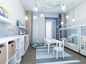 pokój dla bliżniakó na poddaszu - Pokój dziecka, styl nowoczesny - zdjęcie od Decostory projekty wnętrz, konsultacje oraz szybkie metamorfozy
