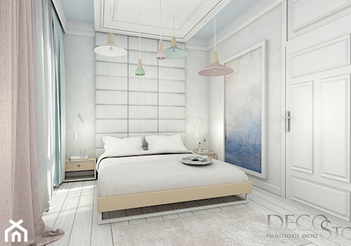 Pastelowa sypialnia kobieca - zdjęcie od Decostory projekty wnętrz, konsultacje oraz szybkie metamorfozy