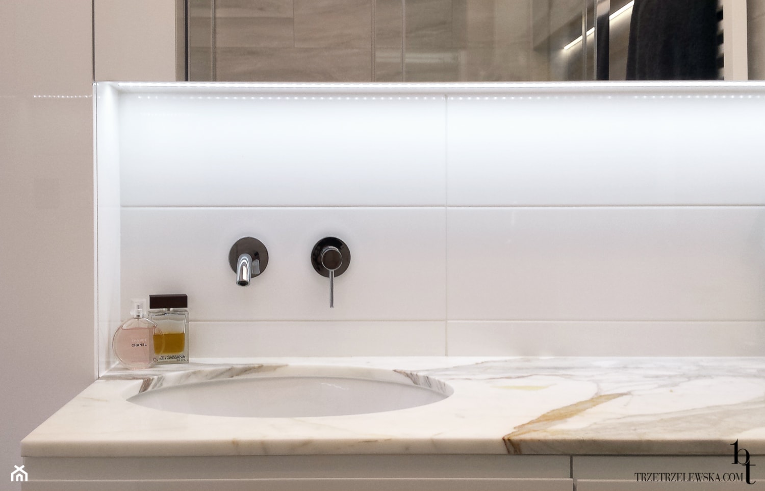 Łazienka umywalka podblatowa - zdjęcie od Beata Trzetrzelewska Architekt - Homebook