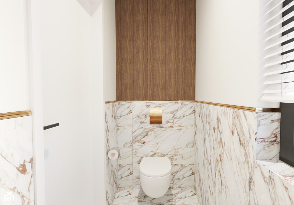Toaleta marmurowa ze złotymi dodatkami - zdjęcie od ZRÓB SOBIE RAJ - Homebook