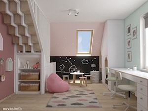 Pokój z ścianą z farby tablicowej - zdjęcie od Novastrefa - Architektura Wnętrz