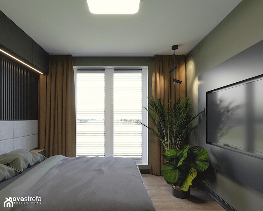 Klimatyczna sypialnia - zdjęcie od Novastrefa - Architektura Wnętrz