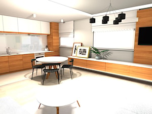 Salon w ciepłym drewnie - Kuchnia - zdjęcie od Dobry Plan