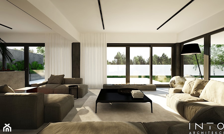 Chyby | dom | 300m2 - Salon, styl nowoczesny - zdjęcie od INTO architekci