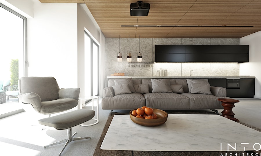 Rzeszow | dom | 180m2 - Salon, styl nowoczesny - zdjęcie od INTO architekci