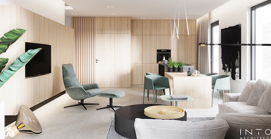 Poznań | apartament | 120m2 - Salon, styl minimalistyczny - zdjęcie od INTO architekci