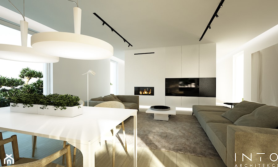 Koszalin | dom | 130m2 - Salon, styl minimalistyczny - zdjęcie od INTO architekci