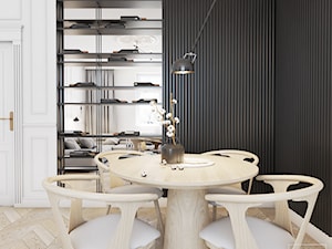 Opposites attract - Średnia biała czarna jadalnia w salonie, styl tradycyjny - zdjęcie od EDYCJA studio