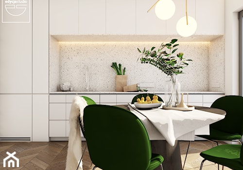 Lastrikowe love - Średnia beżowa jadalnia w kuchni, styl nowoczesny - zdjęcie od EDYCJA studio