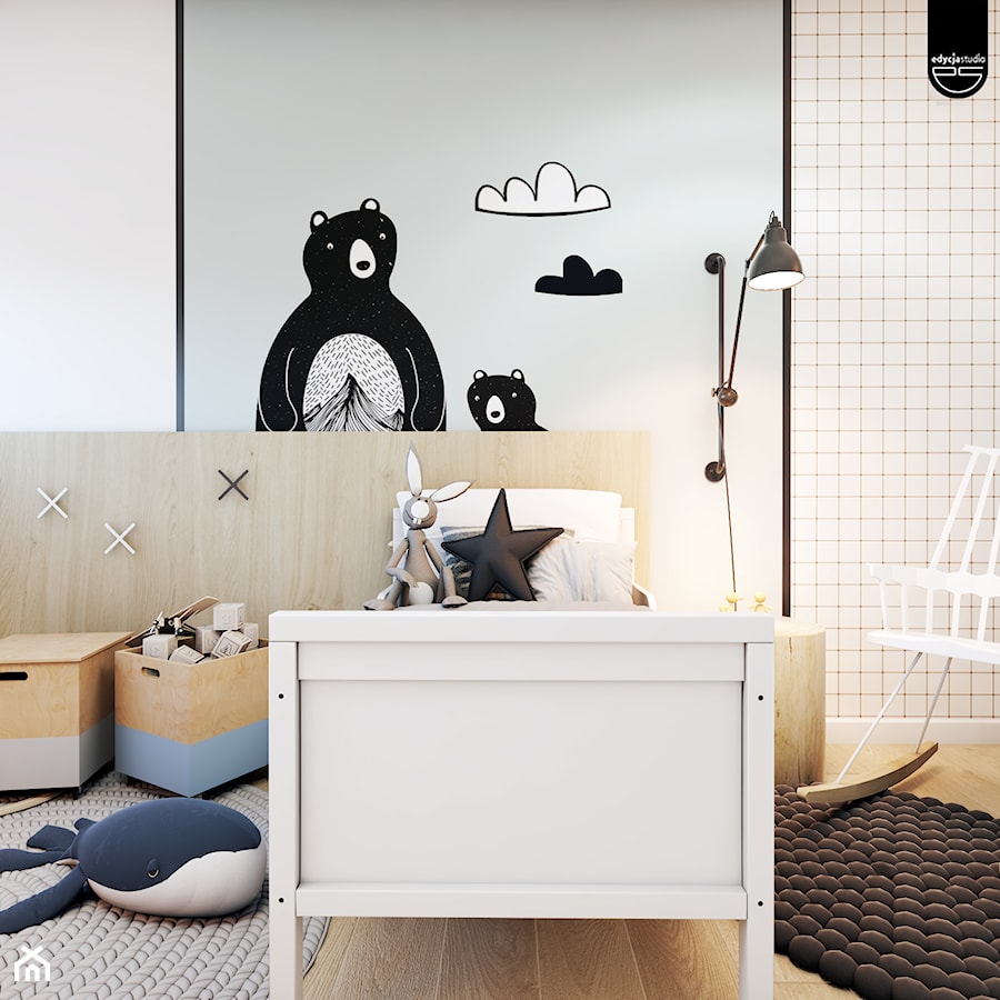 Złotniki - Średni biały pokój dziecka dla dziecka dla chłopca dla dziewczynki, styl nowoczesny - zdjęcie od EDYCJA studio