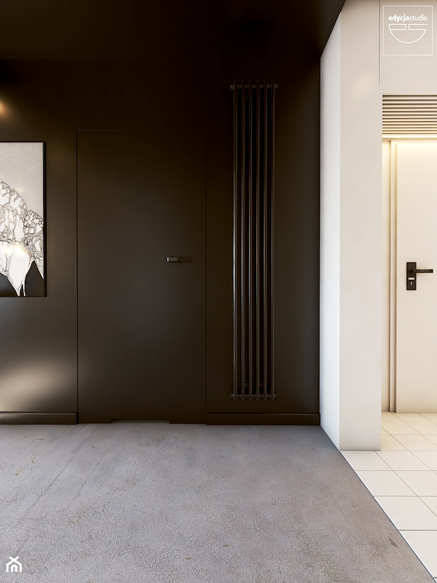 Industrial vibe - Średni biały brązowy hol / przedpokój, styl minimalistyczny - zdjęcie od EDYCJA studio