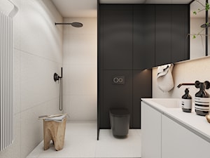 Roomba - Średnia bez okna z lustrem z punktowym oświetleniem łazienka, styl minimalistyczny - zdjęcie od EDYCJA studio