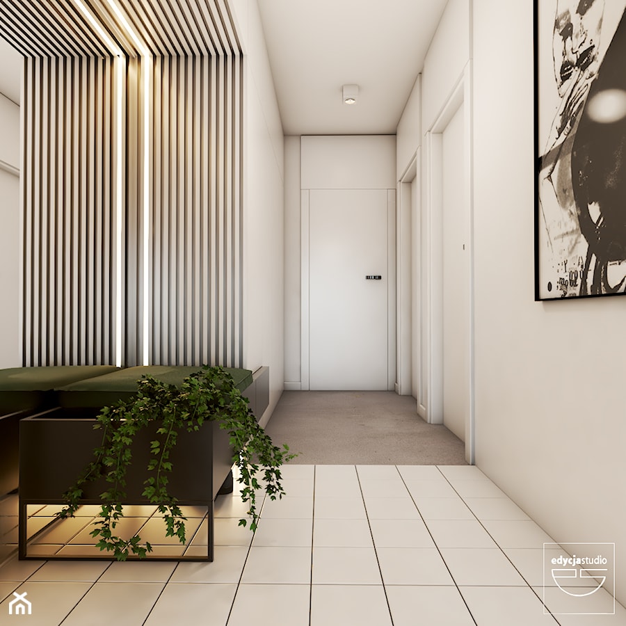 Industrial vibe - Średni biały hol / przedpokój, styl minimalistyczny - zdjęcie od EDYCJA studio