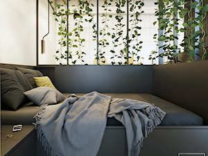 Greenhouse - Mała czarna szara sypialnia, styl nowoczesny - zdjęcie od EDYCJA studio