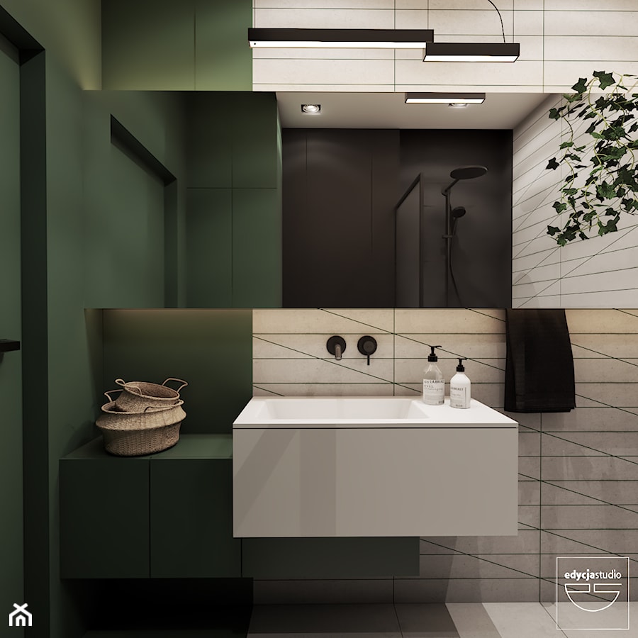 Greenhouse - Średnia bez okna z punktowym oświetleniem łazienka, styl nowoczesny - zdjęcie od EDYCJA studio