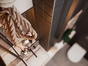 Industrial vibe - Mała na poddaszu bez okna z lustrem łazienka, styl industrialny - zdjęcie od EDYCJA studio