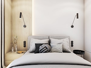 The beginning - Mała beżowa biała sypialnia, styl nowoczesny - zdjęcie od EDYCJA studio