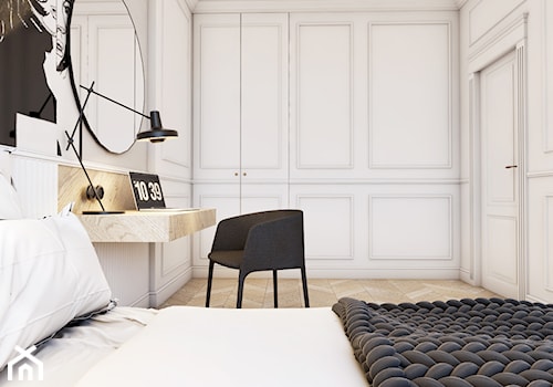 Opposites attract - Średnia szara z biurkiem sypialnia, styl nowoczesny - zdjęcie od EDYCJA studio