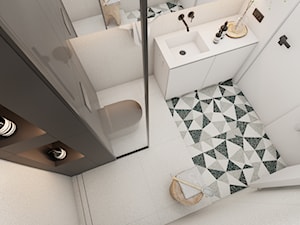 Roomba - Średnia bez okna z lustrem łazienka, styl minimalistyczny - zdjęcie od EDYCJA studio