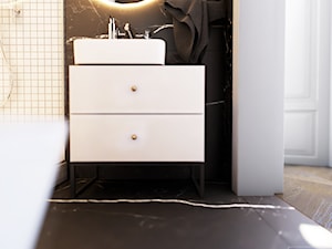 Navy is the new black - Z marmurową podłogą łazienka, styl nowoczesny - zdjęcie od EDYCJA studio