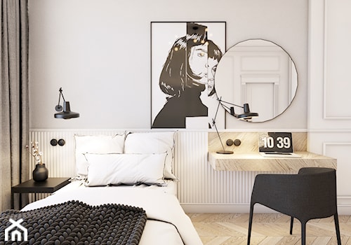 Opposites attract - Mała szara sypialnia, styl nowoczesny - zdjęcie od EDYCJA studio