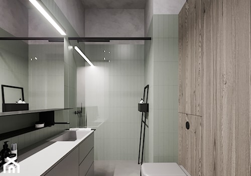 Mieszkanie 45mkw Warszawa - Mała łazienka, styl minimalistyczny - zdjęcie od mallumo