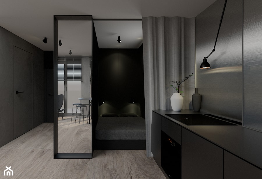 Mieszkanie 33mkw w Warszawie - Sypialnia, styl minimalistyczny - zdjęcie od mallumo