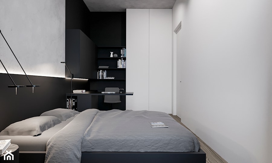 Mieszkanie 45mkw Warszawa - Sypialnia, styl minimalistyczny - zdjęcie od mallumo