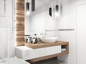 Projekt łazienki - Średnia bez okna z lustrem łazienka, styl nowoczesny - zdjęcie od MINIMAL.