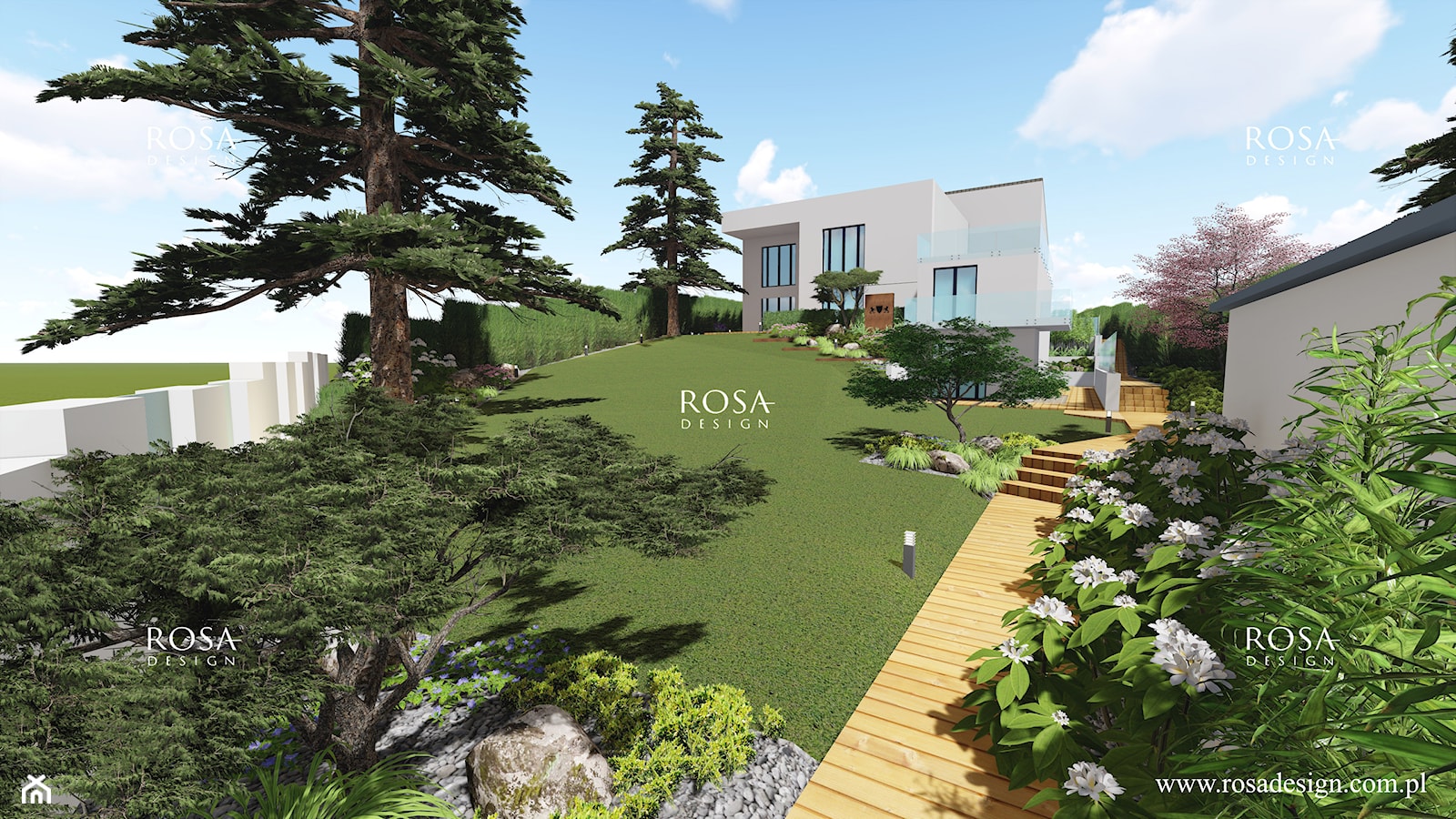 Projekt ogrodu nowoczesnego w japońskim stylu - Ogród, styl nowoczesny - zdjęcie od ROSA DESIGN- Architektura krajobrazu - Homebook