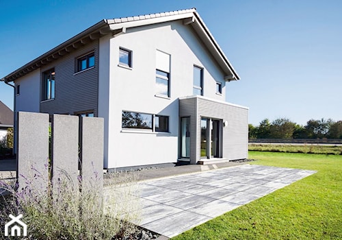 Polbruk Magna - Duży taras z tyłu domu, styl minimalistyczny - zdjęcie od Polbruk