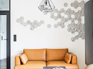 Kancelaria adwokacka - Małe w osobnym pomieszczeniu z sofą białe szare biuro, styl nowoczesny - zdjęcie od Home Plan projektowanie wnętrz Joanna Mielczarek