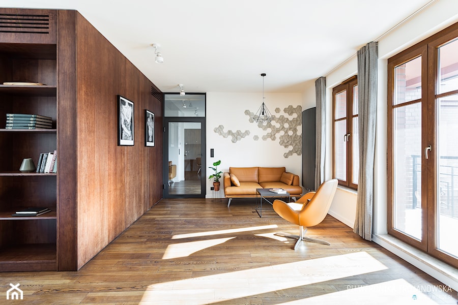 Kancelaria adwokacka - Duże w osobnym pomieszczeniu z sofą beżowe biuro, styl nowoczesny - zdjęcie od Home Plan projektowanie wnętrz Joanna Mielczarek