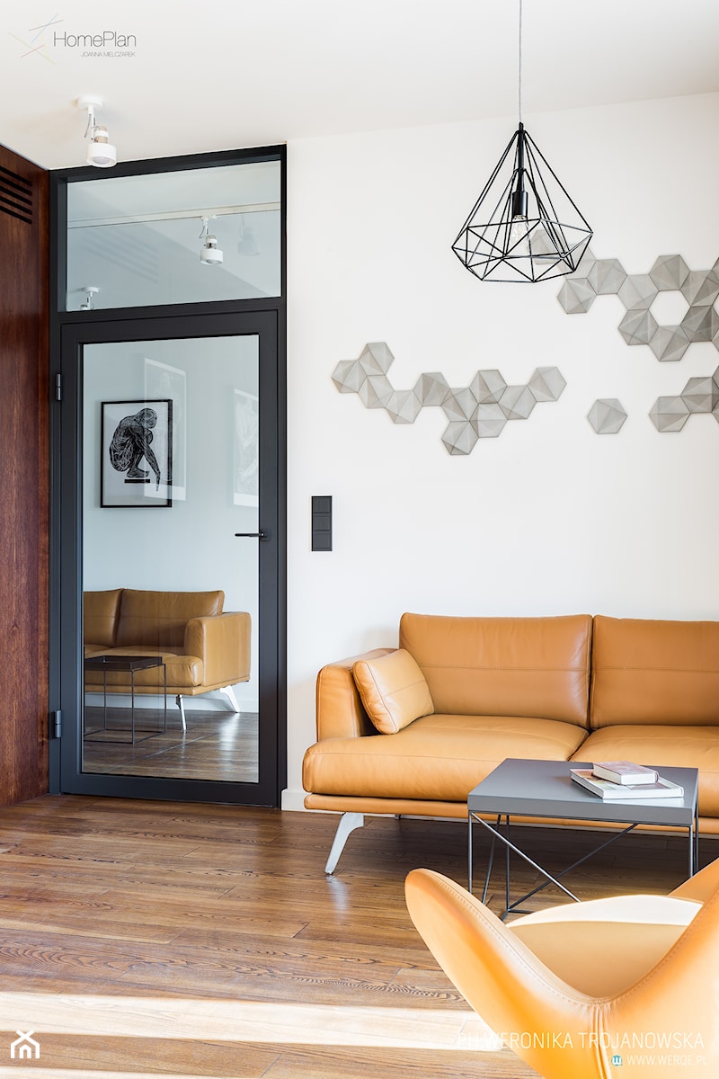 Kancelaria adwokacka - Małe w osobnym pomieszczeniu z sofą białe biuro, styl nowoczesny - zdjęcie od Home Plan projektowanie wnętrz Joanna Mielczarek