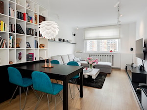 Mieszkanie w Poznaniu IV - Mały biały salon z jadalnią, styl nowoczesny - zdjęcie od Home Plan projektowanie wnętrz Joanna Mielczarek