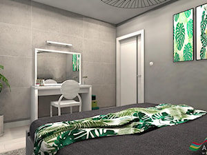 Nowoczesne mieszkanie - Duża szara sypialnia, styl nowoczesny - zdjęcie od all colors wnetrza z pasja