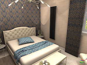 PROJEKT MIESZKANIA W STYLU ART DECO - Średnia sypialnia, styl glamour - zdjęcie od all colors wnetrza z pasja