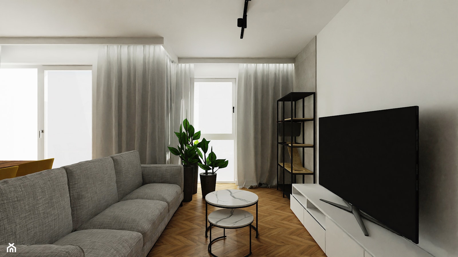 Apartament z ukrytymi drzwiami - Salon, styl nowoczesny - zdjęcie od Reforma Domu - Homebook