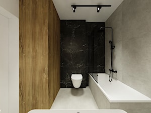 Apartament z ukrytymi drzwiami - Średnia bez okna z punktowym oświetleniem łazienka, styl minimalistyczny - zdjęcie od Reforma Domu