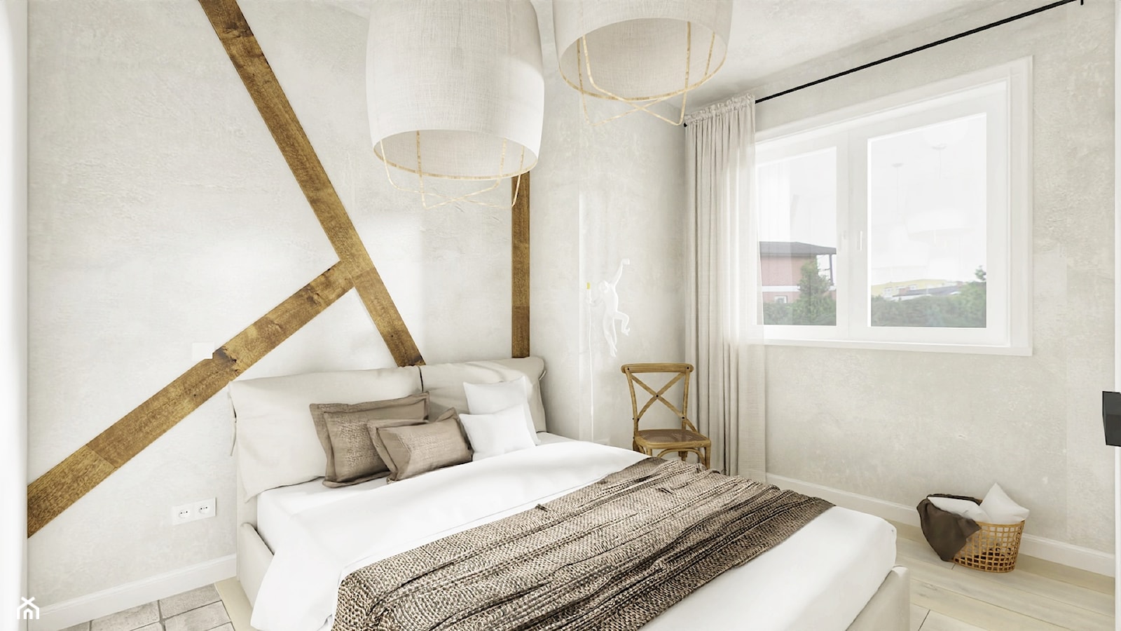 Jasna sypialnia w stylu rustykalnym - zdjęcie od Reforma Domu - Homebook