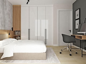 Sypialnia z domowym gabinetem - zdjęcie od Alina Badora Pracownia Architektury Wnętrz