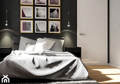 Czarno-biała sypialnia - zdjęcie od Alina Badora Pracownia Architektury Wnętrz