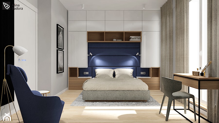Jasna sypialnia w skandynawskim klimacie - zdjęcie od Alina Badora Pracownia Architektury Wnętrz