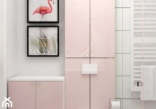 Jasna łazienka z pudrowym różem - zdjęcie od Alina Badora Pracownia Architektury Wnętrz